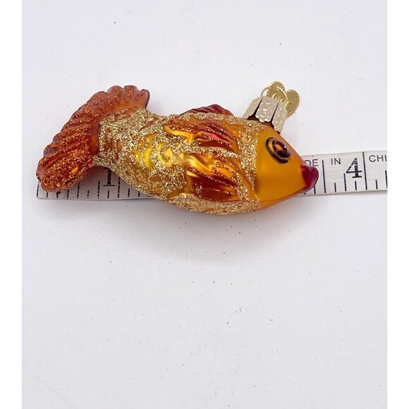Old World Christmas Hand Blow Graceful Gold Fish Ornament Holiday Tree Decor - Picture 5 of 7